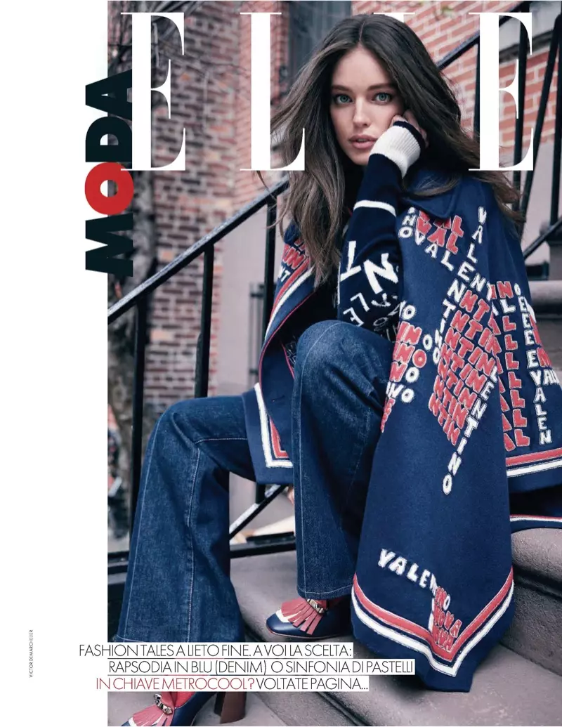 Emily DiDonato modelleert coole denimstijlen voor ELLE Italië