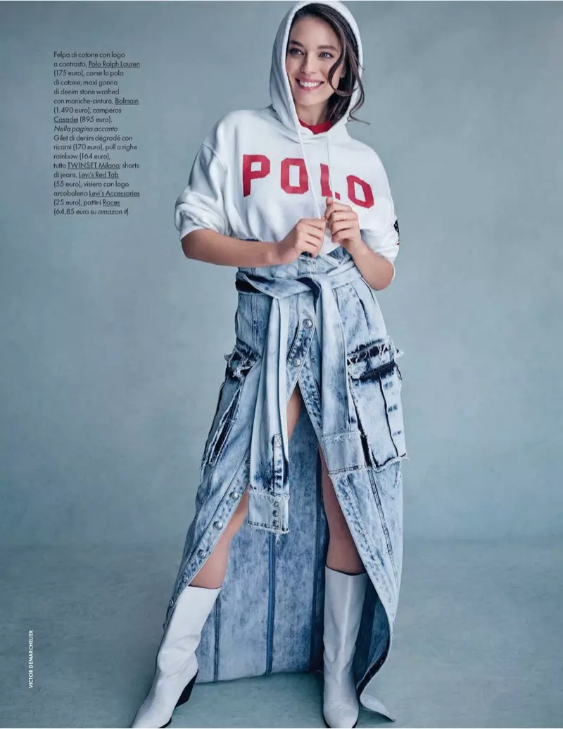 Emily DiDonato Models Cool Denim Styles for ELLE Italy