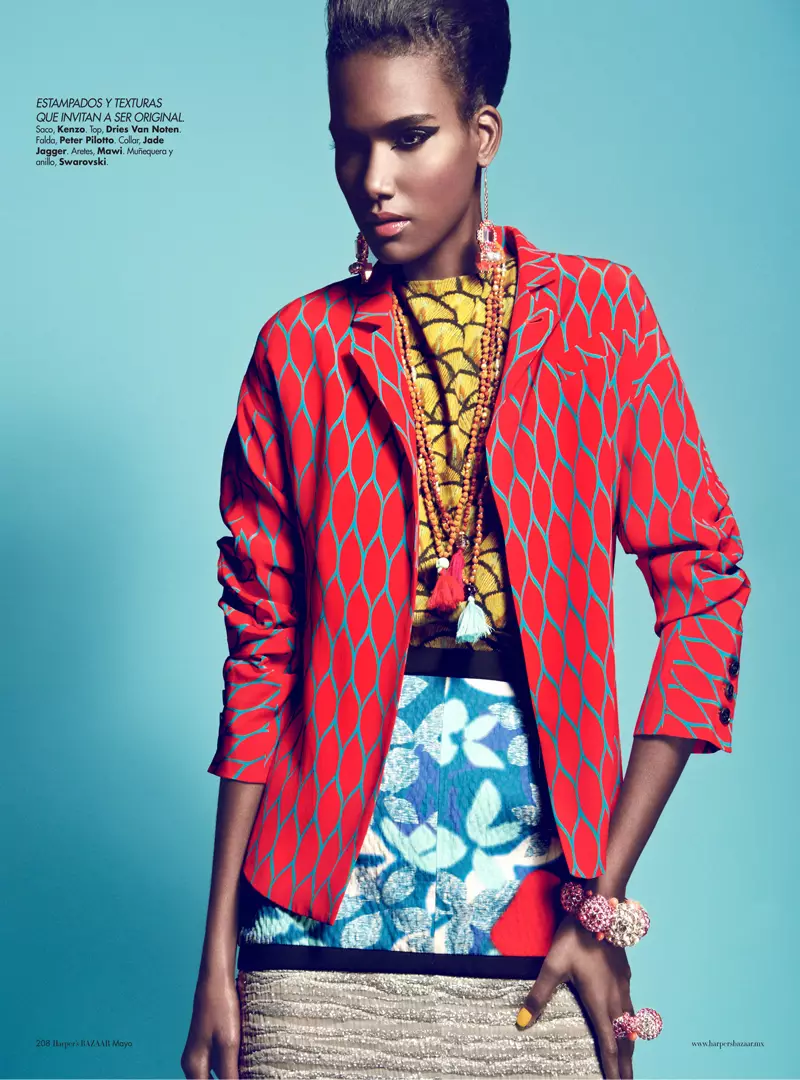 Harper's Bazaar Mexico 2012년 5월을 위한 Kevin Sinclair의 Arlenis Sosa