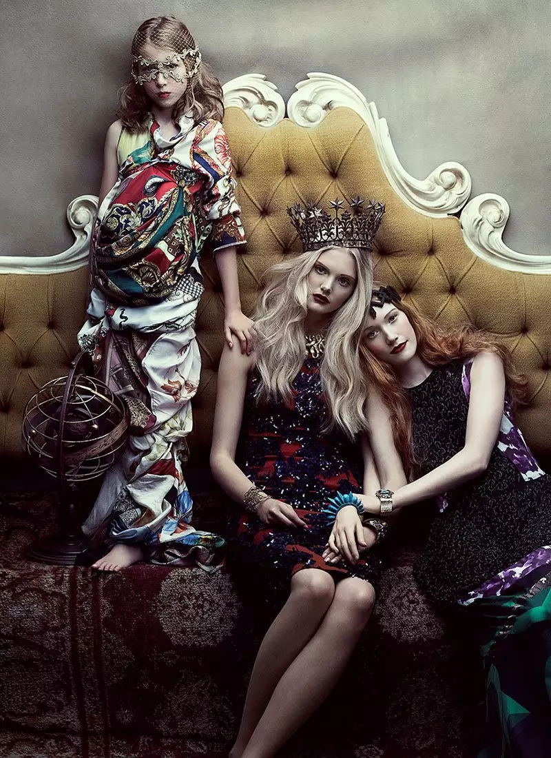 Emily Fox, Dani & Finlay Moore por Chris Nicholls para Flare dezembro de 2011