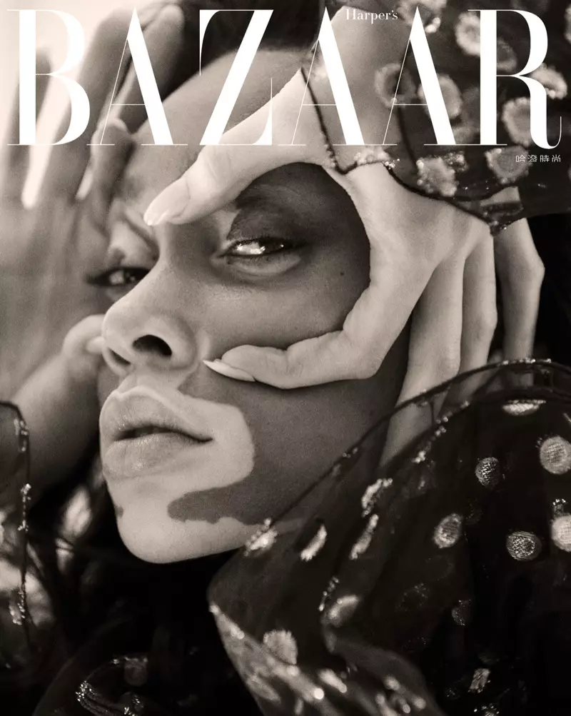 Winnie Harlow käyttää eläinkuvia Harper's Bazaar Taiwanissa