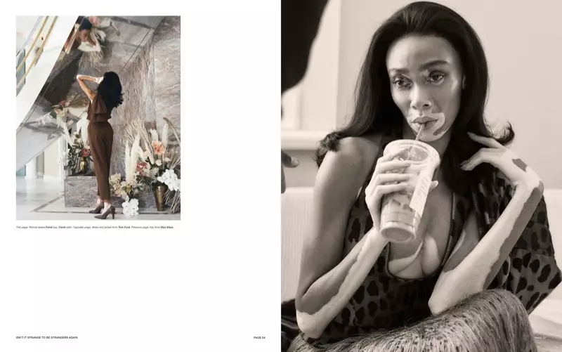 Winnie Harlow nosi zwierzęce nadruki w Harper's Bazaar na Tajwanie