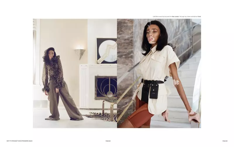 Winnie Harlow käyttää eläinkuvia Harper's Bazaar Taiwanissa