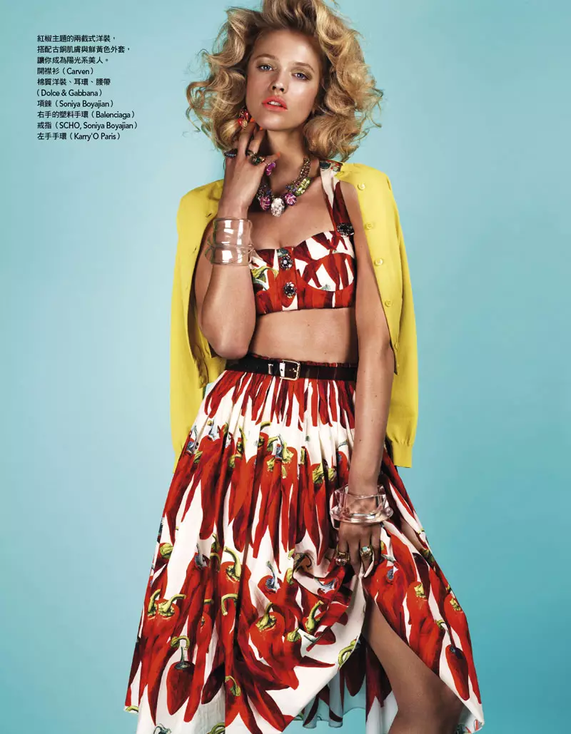 Hanna Wahmer Nipoitra tamin'ny fomba Chic Retro ho an'ny Vogue Naomi Yang's Taiwan Jolay 2012 Tifitra