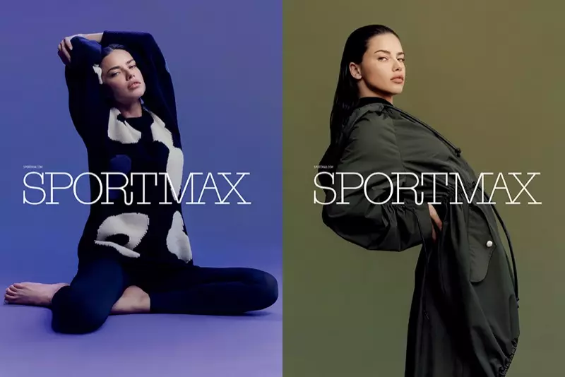 Sportmax 2017 年秋季前廣告活動的圖片，由 Adriana Lima 主演