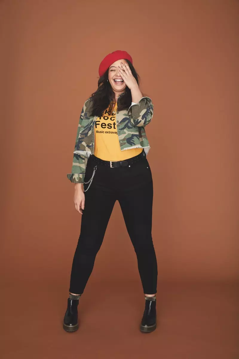 Plus-grootte model Naomi Shimada speel in Forever 21 se voor-herfs 2017-veldtog