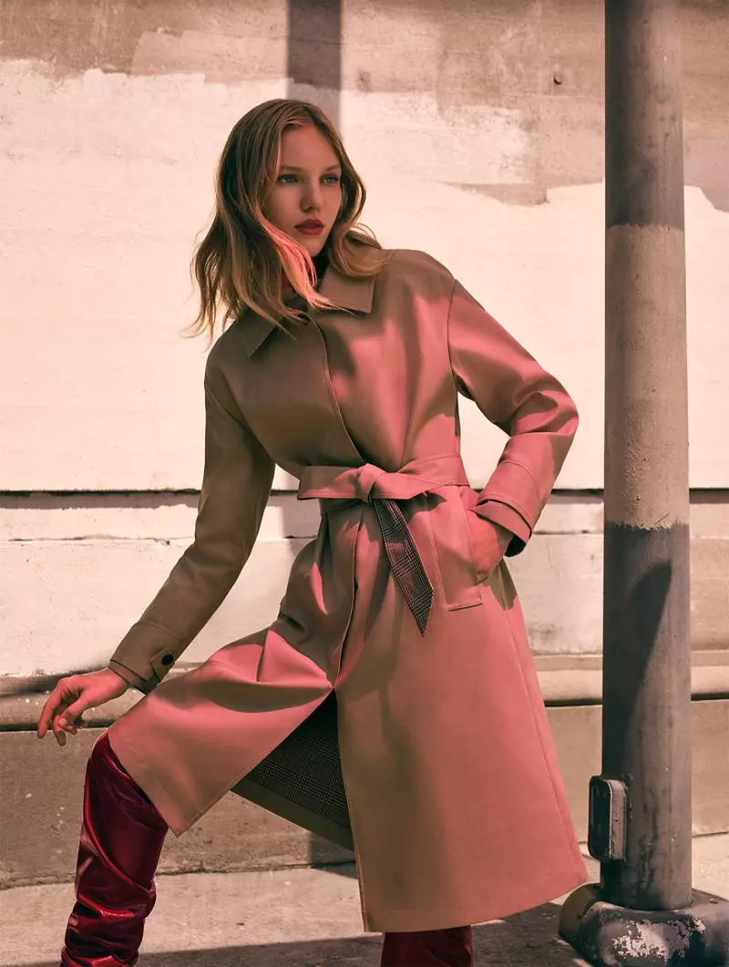Jaket Parit Zara Tan lan Sepatu Hak Tinggi Kulit Pantent