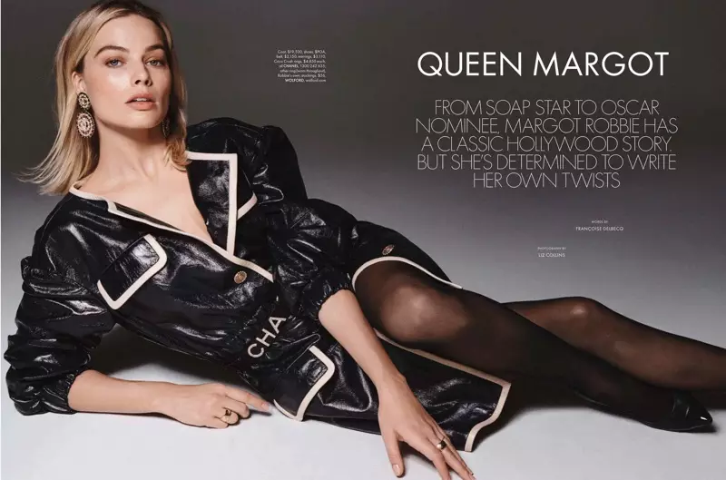 Glumica Margot Robbie pozira u crnom Chanel izgledu