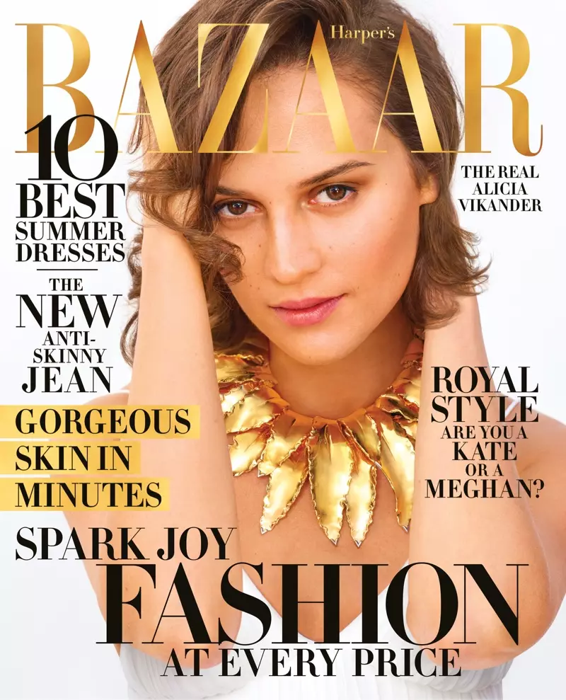 Alicia Vikander uz Harper's Bazaar ASV 2019. gada aprīļa vāka