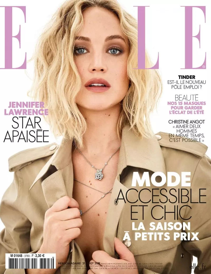 Jennifer Lawrence „ELLE France“ 2018 m. rugpjūčio 31 d. viršelyje