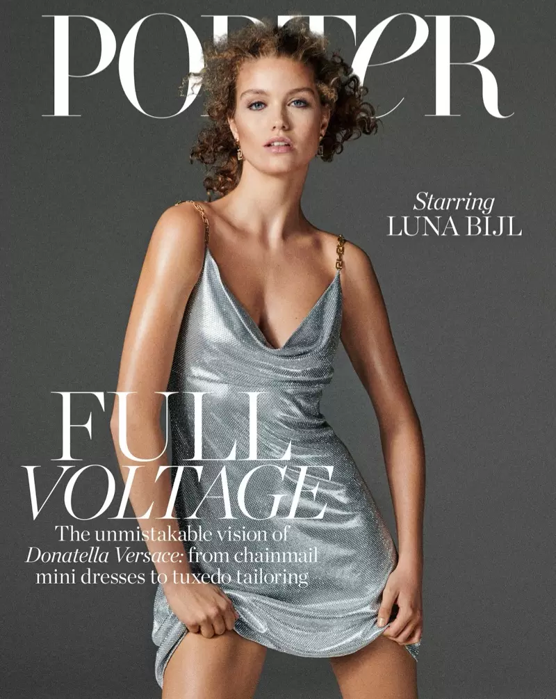 Luna Bijl PORTER რედაქტირება 2019 წლის ყდა Versace Fashion Editorial