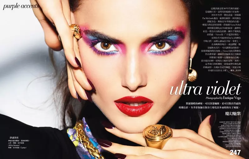 Blanca Padilla Models Luxe Makeup kwa Vogue Taiwan