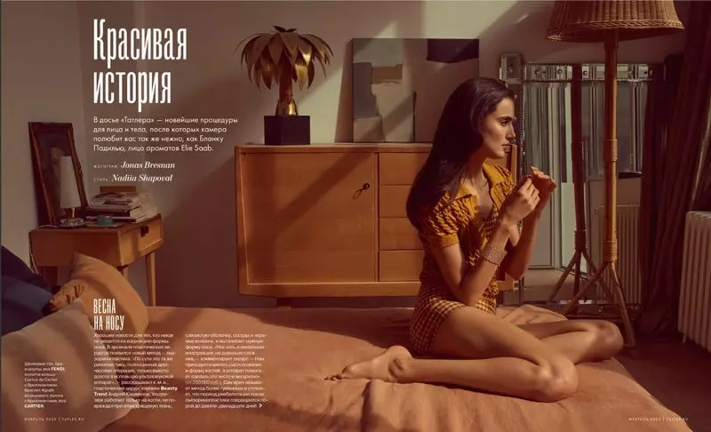 Blanca Padilla ubrana w luksusową modę dla Tatler Russia