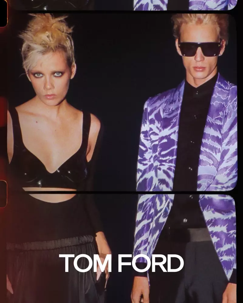 Marjan Jonkman ug Chris Stelczer atubangan sa Tom Ford spring-summer 2020 nga kampanya