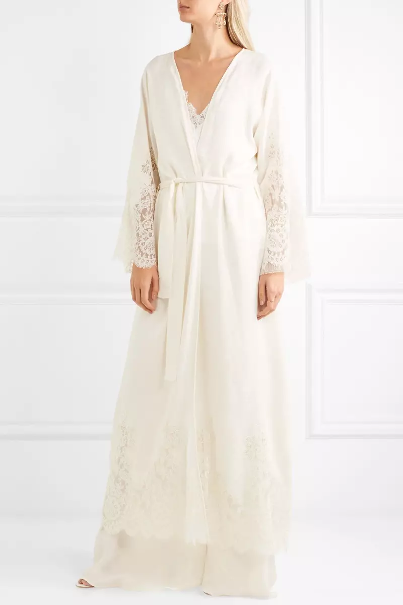 Etro Lace-Paneled Silk-Jacquard Robe $ 9,740