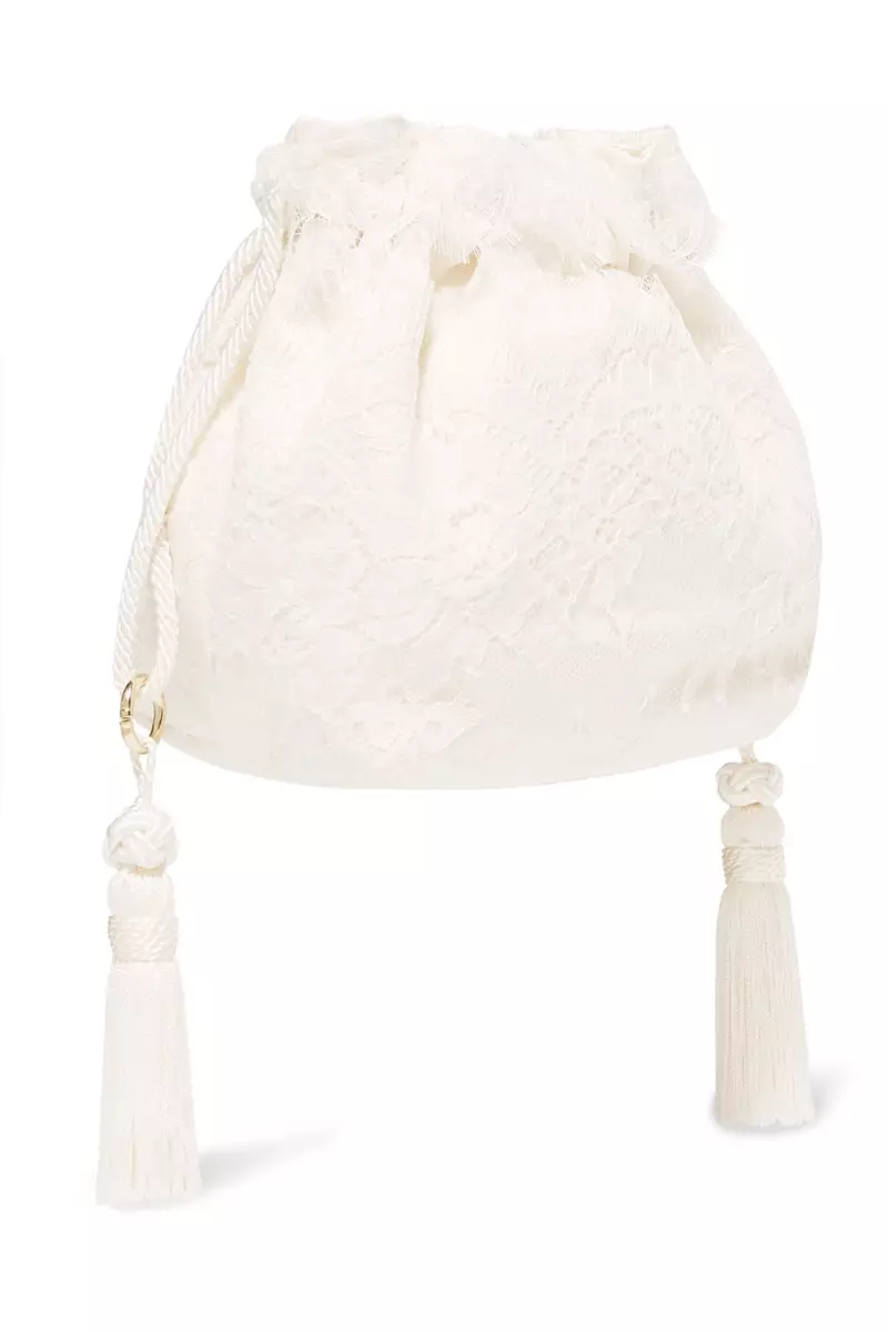 Etro Tasseled Lace Silk-Jacquard Bucket Bag 860$