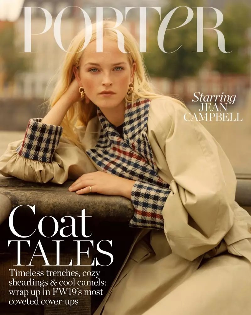 Jean Campbell posa con ropa de abrigo de otoño para PORTER Editar