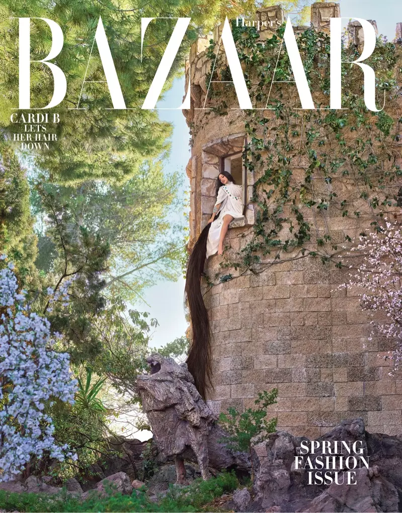 რეპერი Cardi B Harper's Bazaar-ის აშშ-ს 2019 წლის მარტის გარეკანზე