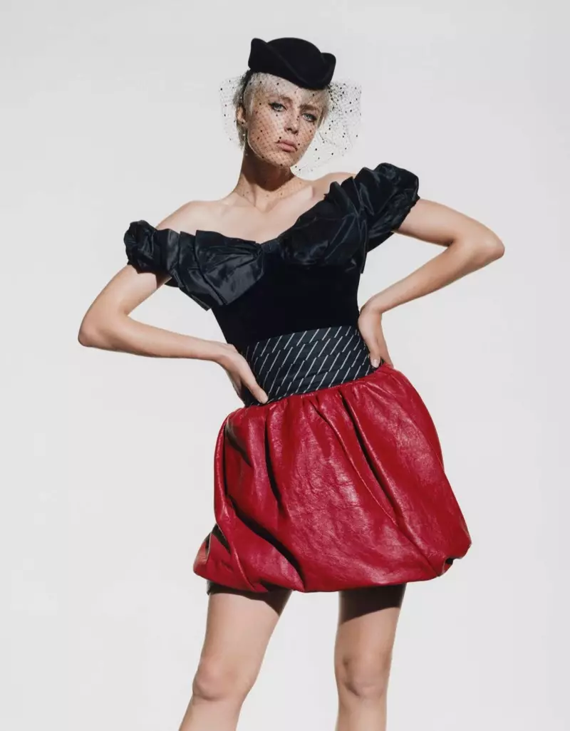 Edie Campbell Poses ing Statement Looks for Vogue Poland