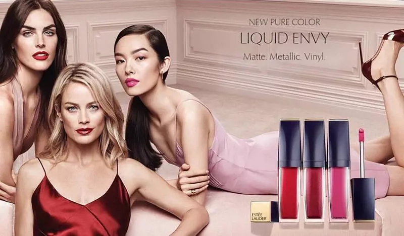 Hilary Rhoda, Carolyn Murphy e Fei Fei Sun sono i protagonisti della campagna pubblicitaria di Estee Lauder Liquid Envy