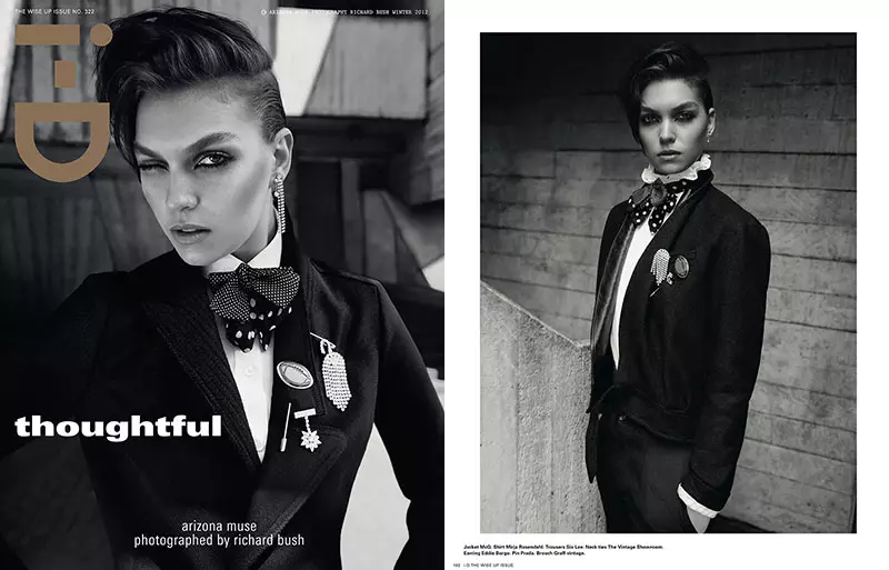 Arizona Muse Sports Boyish mitady ny i-D's Winter 2012 Cover Shoot nataon'i Richard Bush