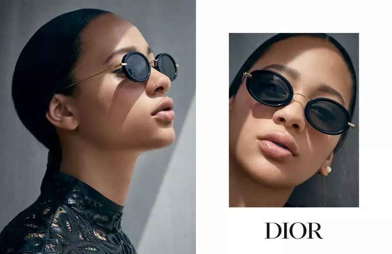 A modelo Selena Forrest aparece na campaña Dior Eyewear cruise 2019