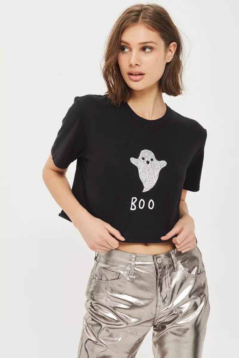 Topshop Boo Slogan Ghost marškinėliai 30 USD