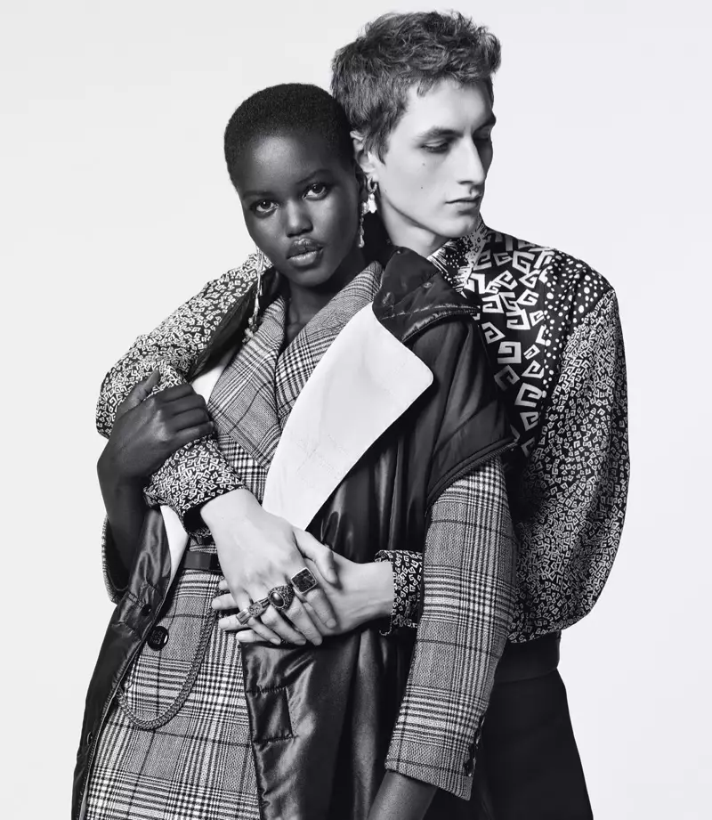 Adut Akech an Henry Kitcher Stär an der Givenchy Winter of Eden Hierscht-Winter 2019 Kampagne