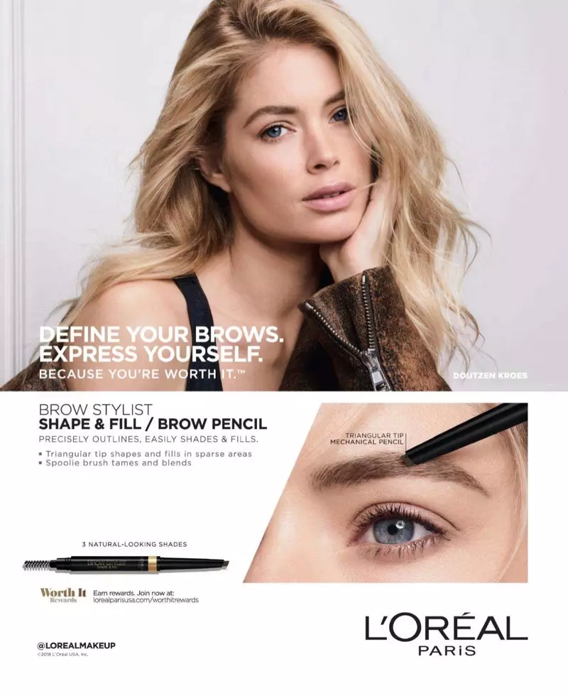 Doutzen Kroes encabeça L'Oreal Paris Brow Stylist advertisement