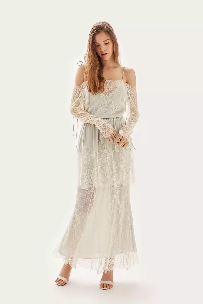 Vestido de noiva Bardot de encaixe con corte de Topshop Bride $850