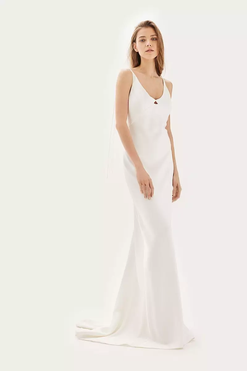 Topshop Bride Satin Tie Shoulder Dress $650