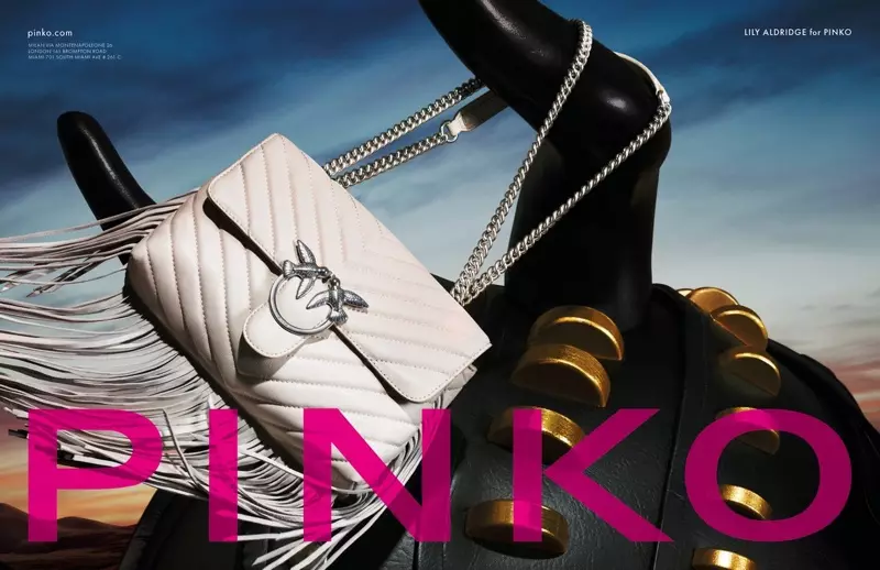 Bildo de la reklama kampanjo de printempo 2019 de Pinko