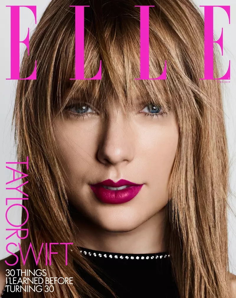 Taylor Swift ar Clúdach Aibreán 2019 ELLE US