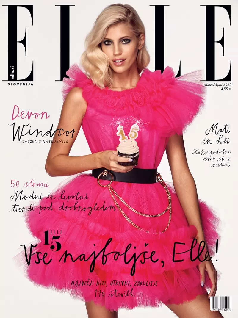 Devon Windsor porte des robes glamour pour ELLE Slovénie