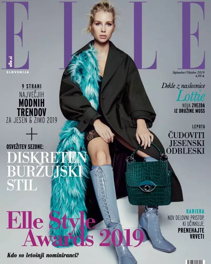 ULottie Moss unxiba iXesha elitsha uJonga i-ELLE Slovenia