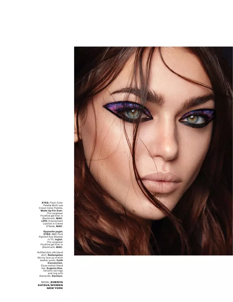 Zhenya Katava modelliert auffällige Beauty-Looks für L'Officiel Singapore