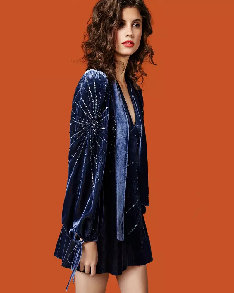 Marc Jacobs Sequined Velvet Bell-Sleeve Dress