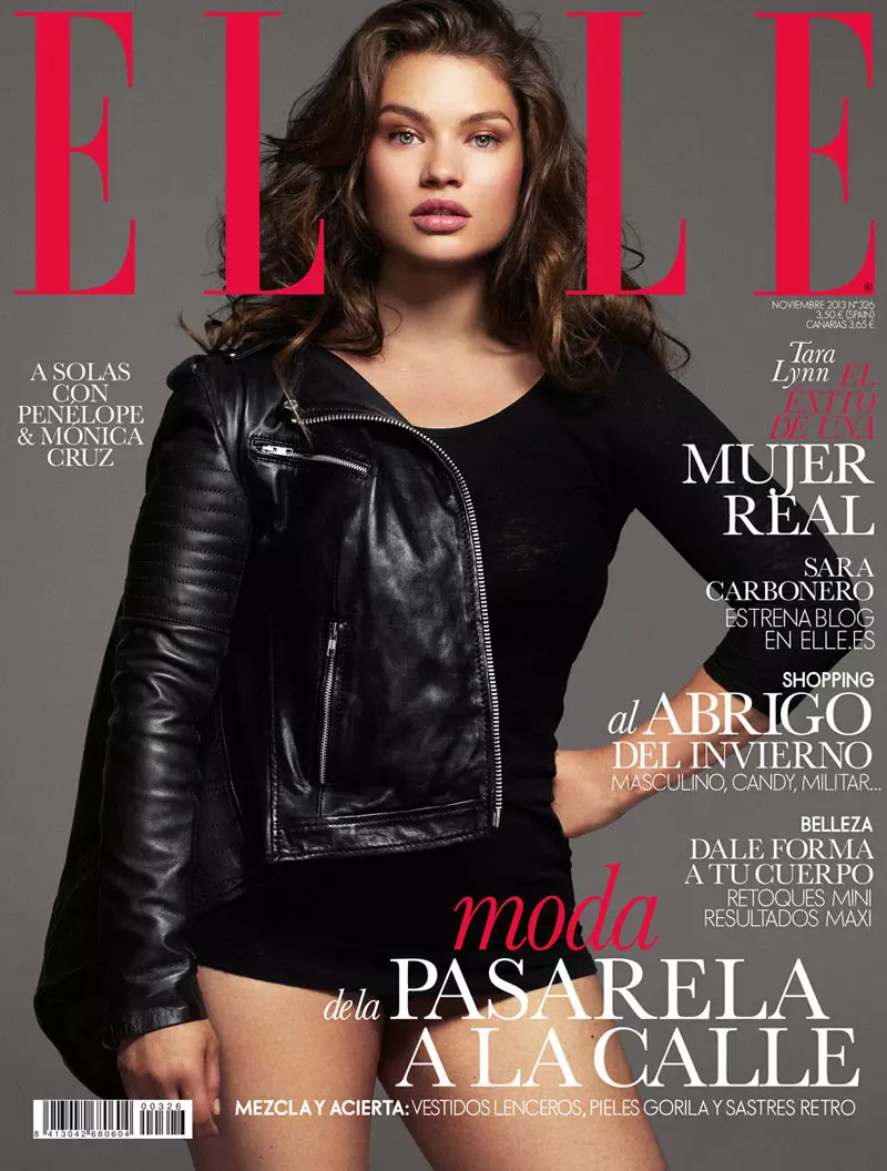 Tara Lynn Wows ar gyfer Xavi Gordo yn Elle Spain Tachwedd 2013 Cover Shoot