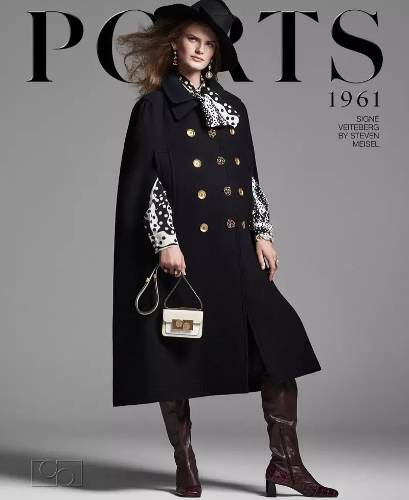 Si Signe Veiteberg nag-pose alang sa Ports 1961 fall-winter 2020 nga kampanya.