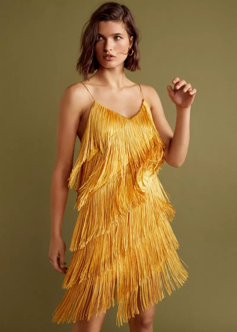 Mango Gala Collection Dress Fringe