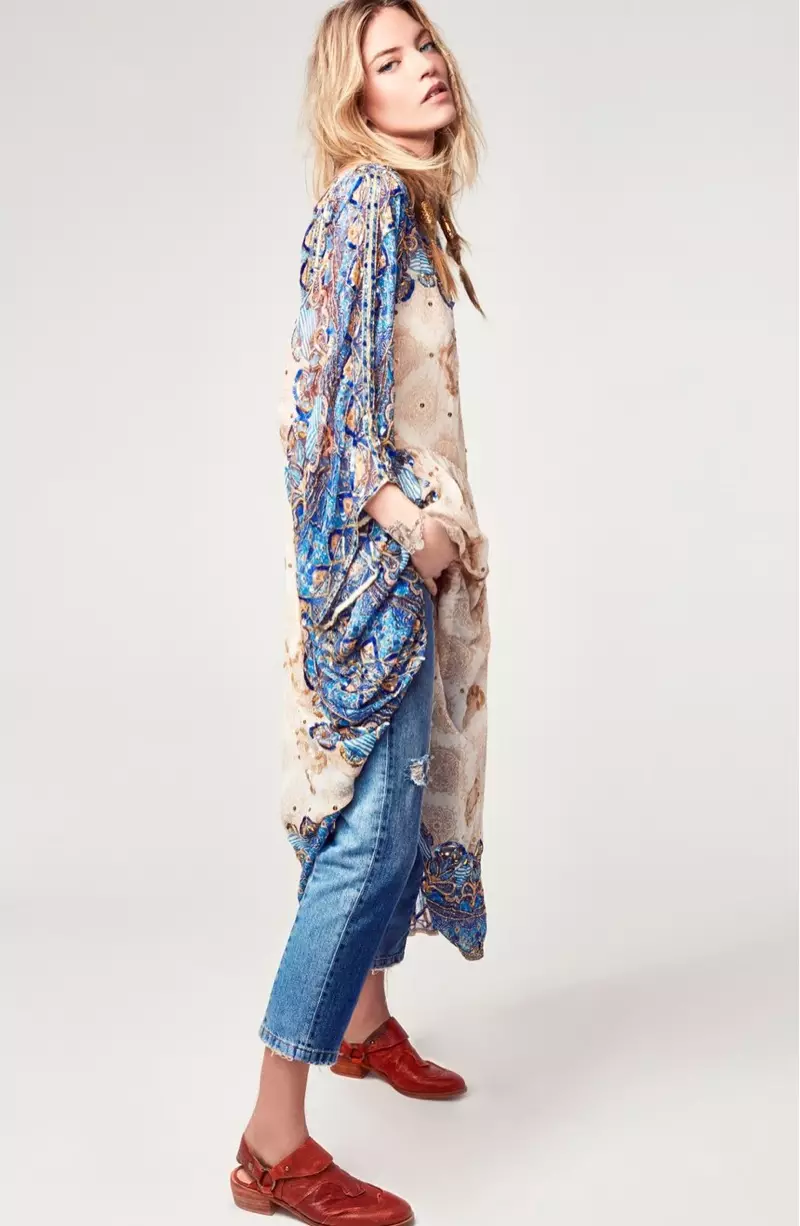 Free People One Day Midi Dress și The Patchwork High Waist Crop Jeans