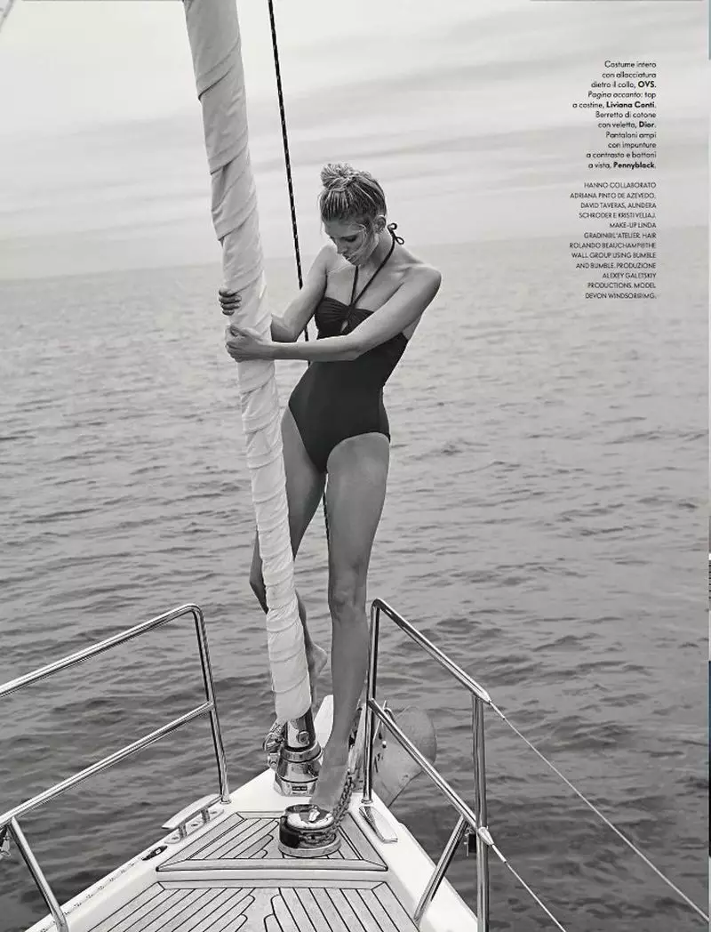 Devon Windsor Models Nautical Style for Vanity Fair Italy