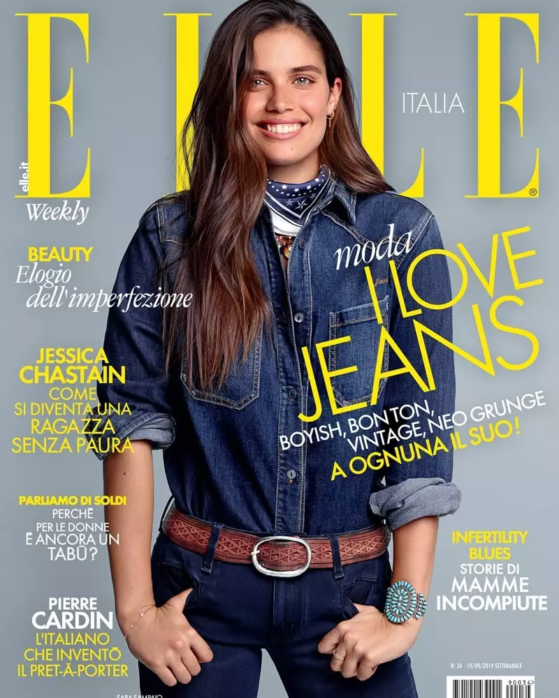 Sara Sampaio Rocks Denim Fashion for ELLE Italy