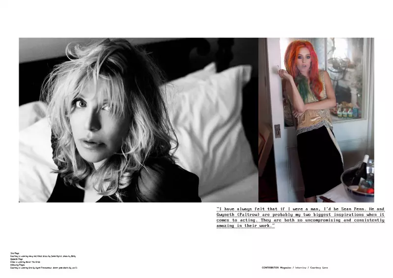 Courtney Love-k bere arropa-lerroa partekatzen du Contributor Magazine #6-ren azaleko istoriorako