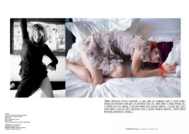 Courtney Love delar sin klädlinje för omslagsberättelsen till Contributor Magazine #6