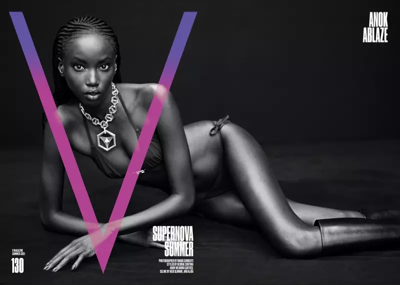 Anok Yai on V Magazine #130 Summer 2021 Cover.