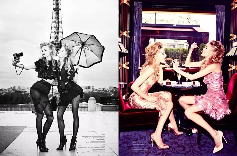 Camilla Christensen + Emma Stern poze pou Ellen von Unwerth nan Vs. Tire