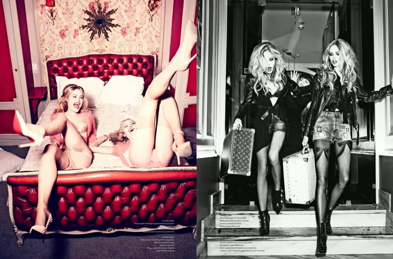 Camilla Christensen + Emma Stern pose foar Ellen von Unwerth yn Vs. Shoot