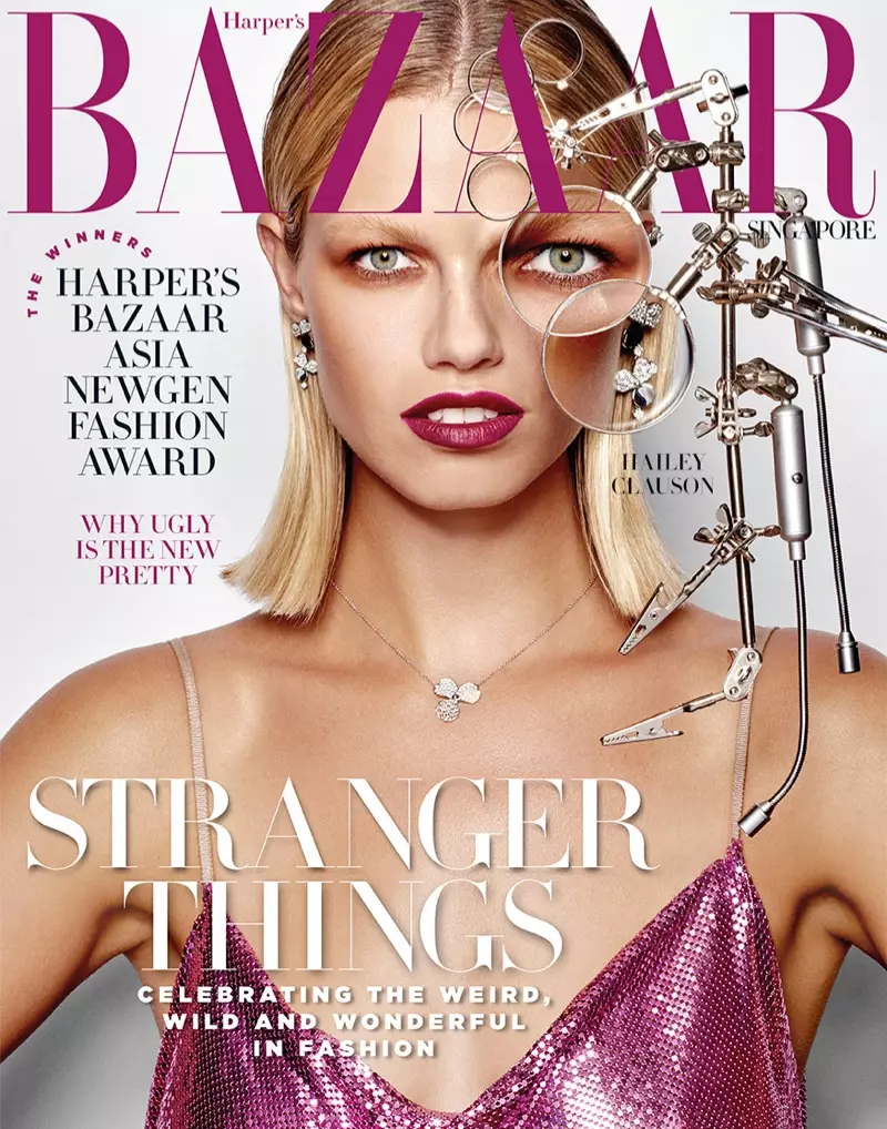 Hailey Clauson skyn in Daring Beauty vir Harper's Bazaar Singapoer