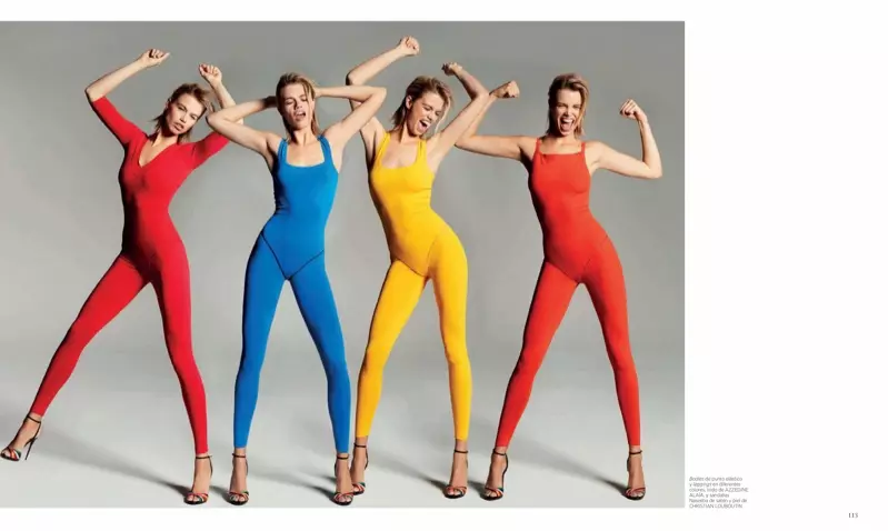 Hailey Clauson Models Technicolor Styles por Harper's Bazaar Hispanio